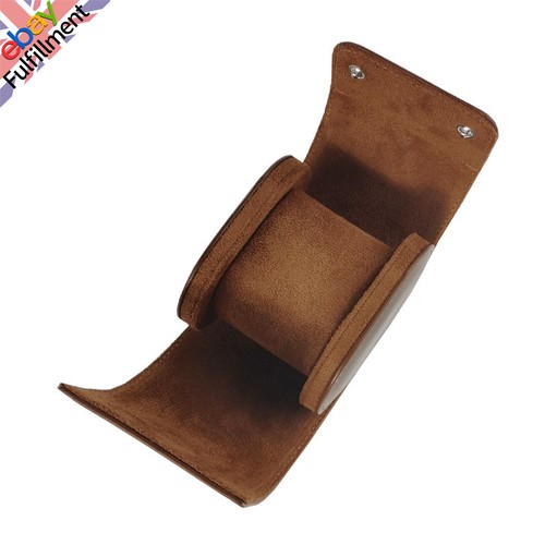 Brown watch roll travel case - travel,