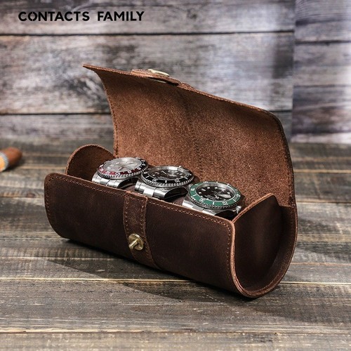 Genuine leather watch roll - leather,