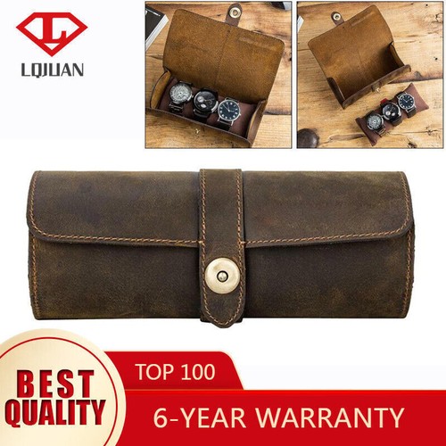 Leather watch box - leather,