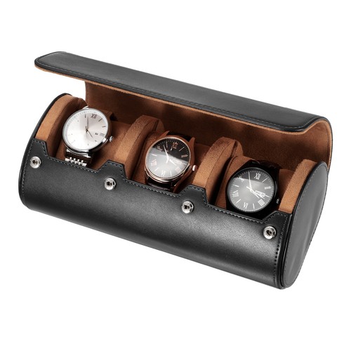 Leather watch travel case - leather,