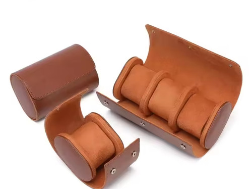 Travel leather 3 slot - leather, 1/2/3