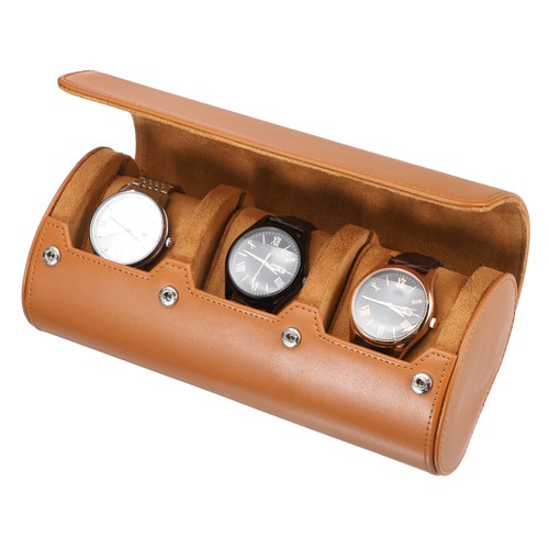 Leather watch travel case - leather,